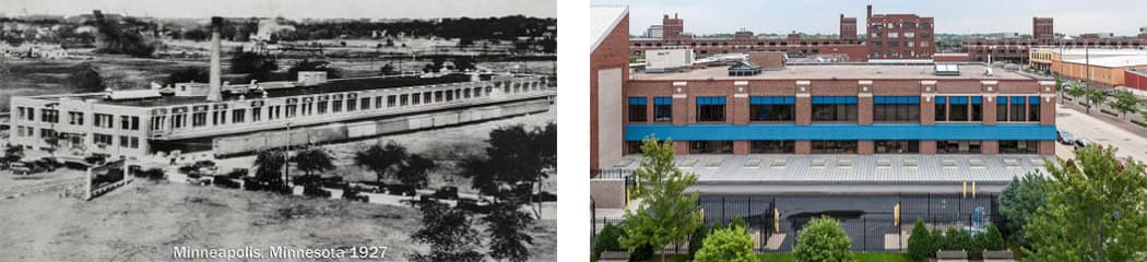 Former Land O'Lakes factory circa 1927 and current Bio-Techne headquarters.